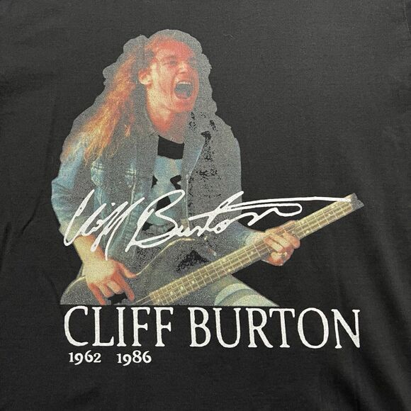 Cliff Burton T Shirt Men's Size Medium Black Metallica Graphic Print - Picture 2 of 6